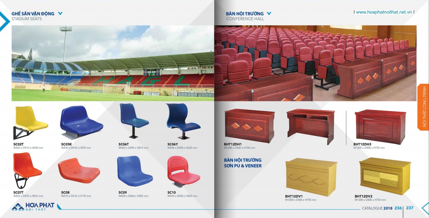 Các mẫu ghế hội trường cho sân vận động của Hòa Phát