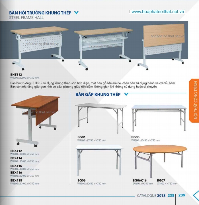 bàn hội trường khung sắt của Nội Thất Hòa Phát