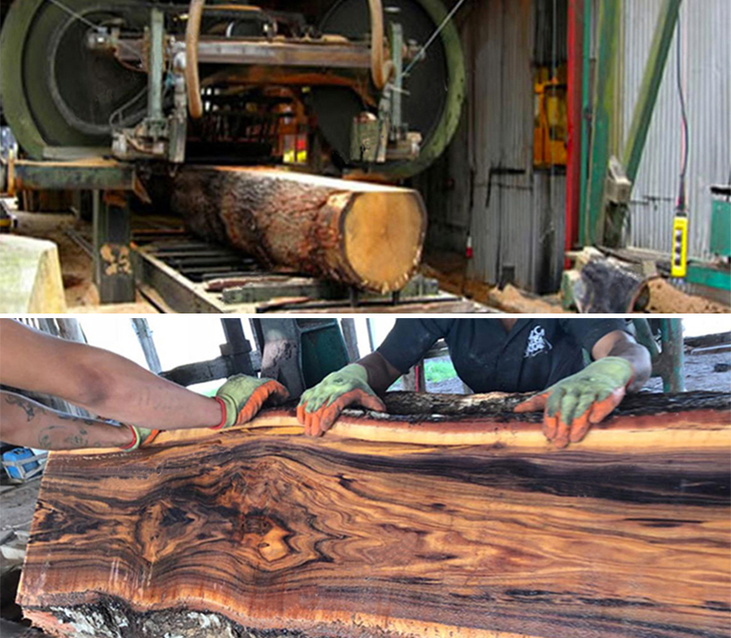 Máy công nghiệp lạng mỏng cây gỗ tự nhiên thành những tấm rất mỏng