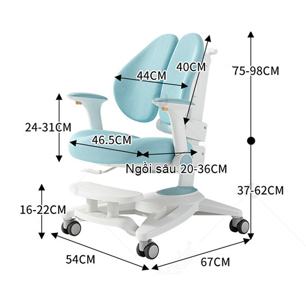 Ghế Học Sinh Thông Minh GHS TM03 - Ảnh 2