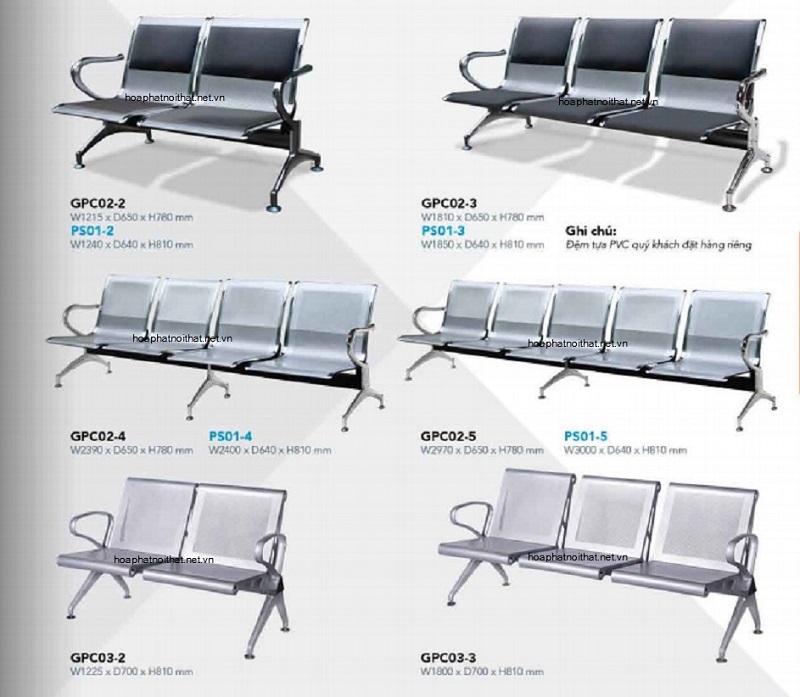 Ghế phòng chờ có đệm PVC là sản phẩm được nhiều đơn vị lựa chọn