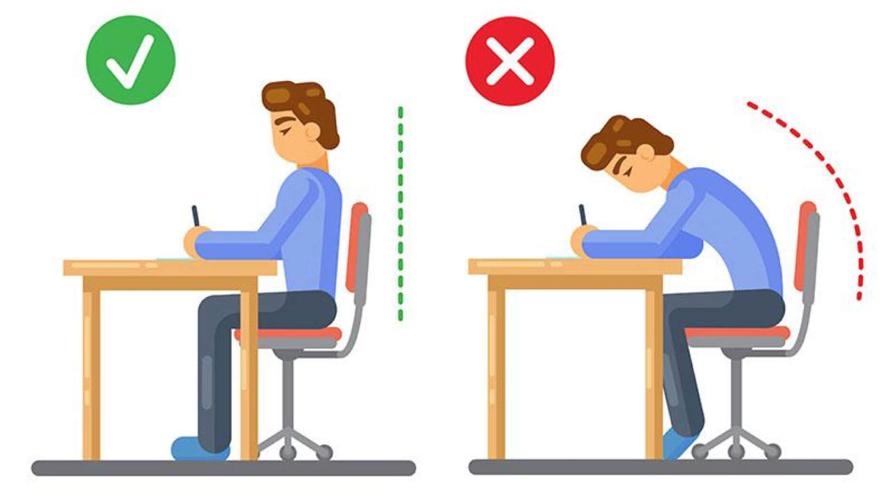 Tư thế ngồi học đúng cho học sinh