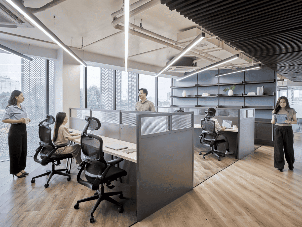 Bố trí bàn làm việc liền học trong văn phòng