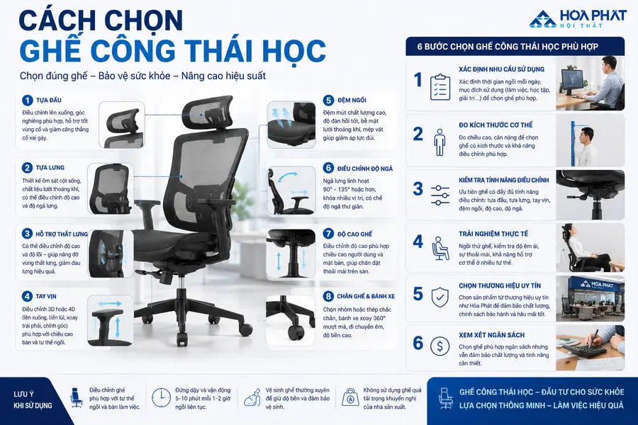 Cách chọn ghế công thái học phù hợp