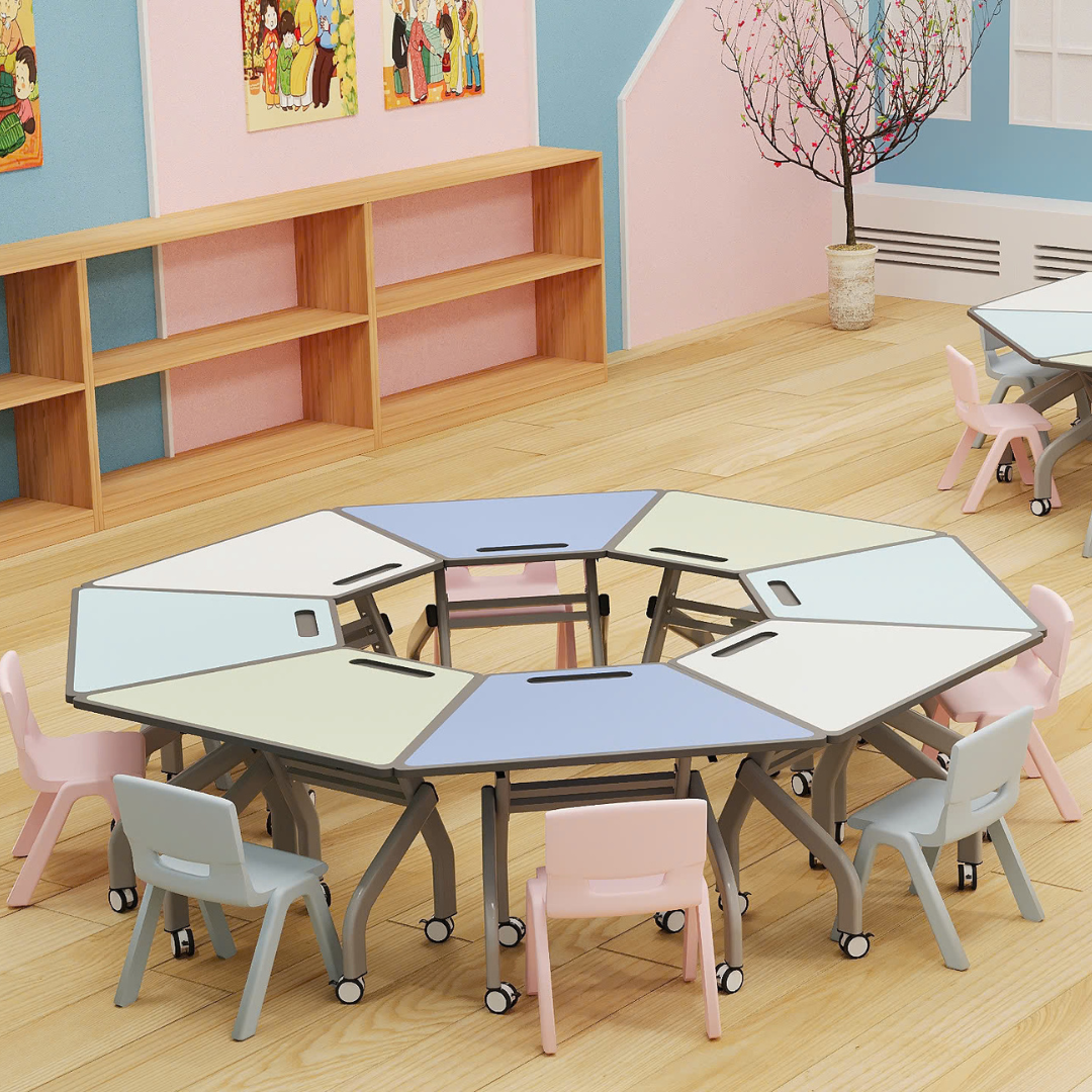 Bàn Gấp Gọn Hình Thang Bát Giác Plywood Đơn BGG09 - Ảnh 19