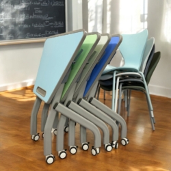 Bàn Gấp Gọn Hình Thang Bát Giác Plywood Đơn BGG09