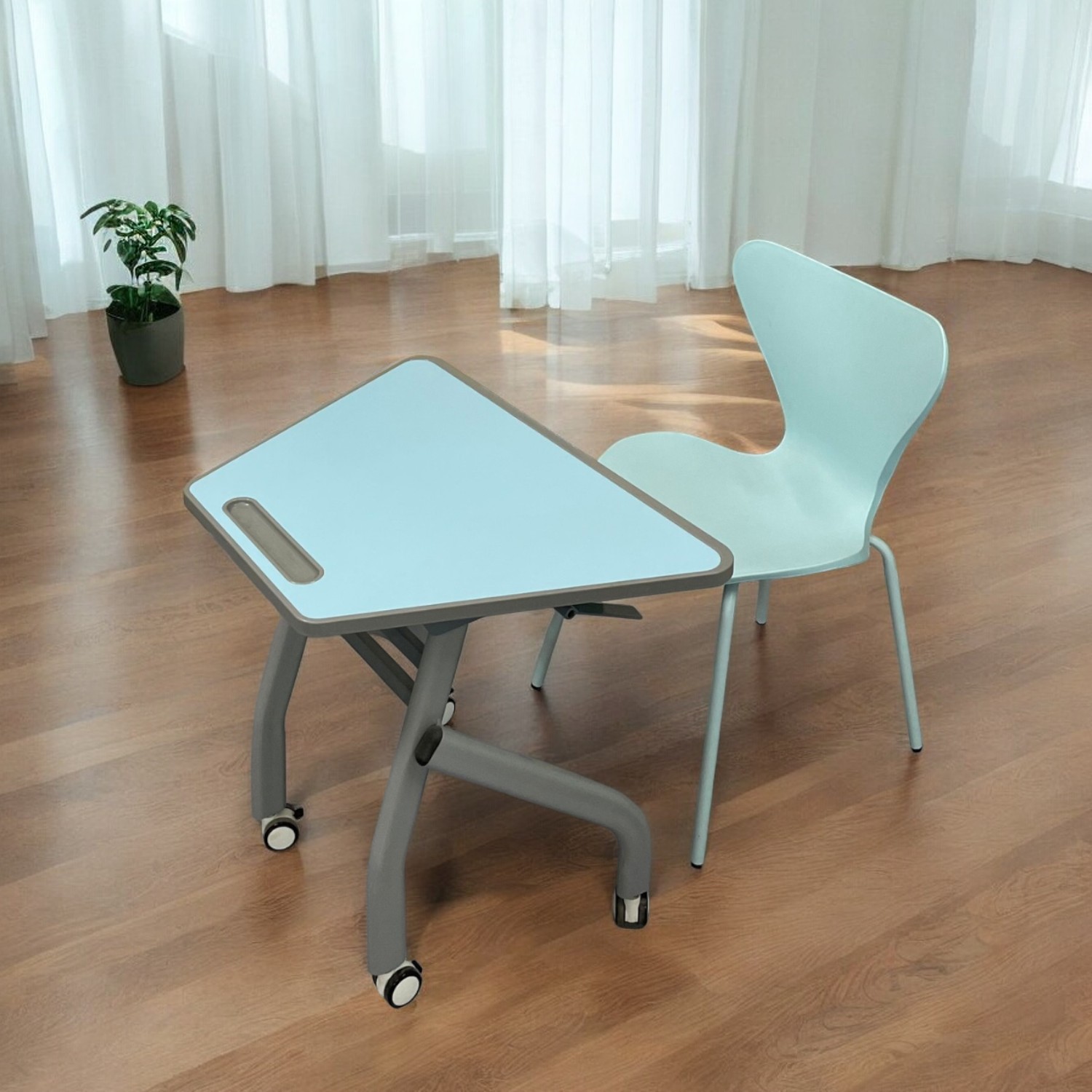 Bàn Gấp Gọn Hình Thang Bát Giác Plywood Đơn BGG09 - Ảnh 9